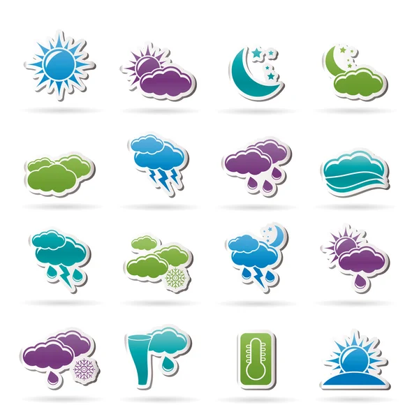 Weather and meteorology icons — Stock Vector