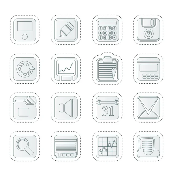 Business, Office and Finance Icons — Stock Vector