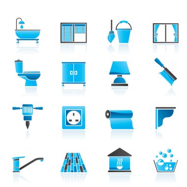 Construction and building equipment Icons clipart