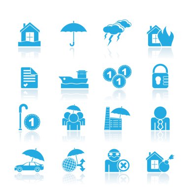 Insurance and risk icons clipart