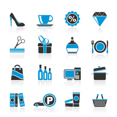 Shopping and mall icons clipart