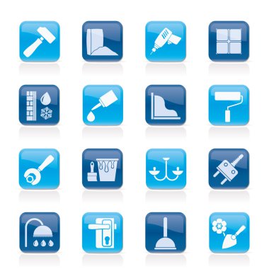 Construction and building equipment Icons clipart