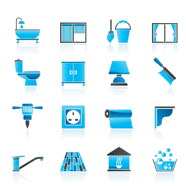Construction and building equipment Icons — Stock Vector