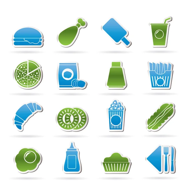 Fast food et boissons icônes — Image vectorielle