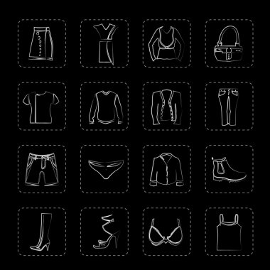 Clothing and Dress Icons clipart