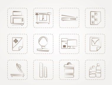 Print industry Icons clipart