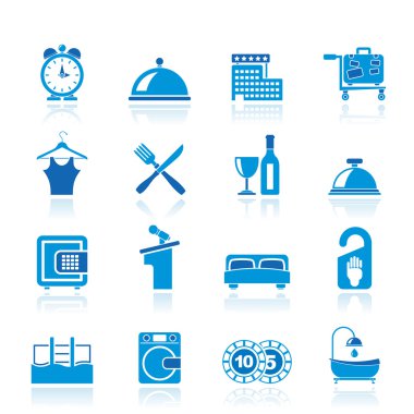 Hotel and motel icons clipart