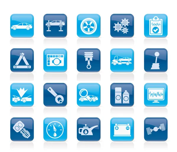 Services de voiture et icônes de transport — Image vectorielle
