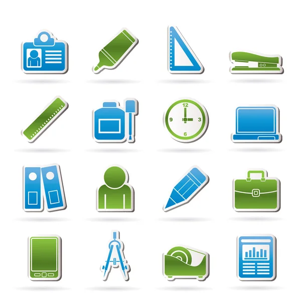 Business e oggetti per ufficio icone — Vettoriale Stock