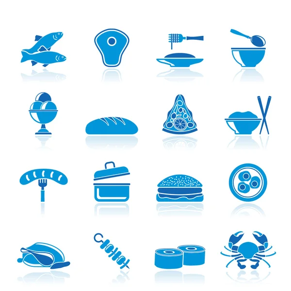 Különböző típusú élelmiszer-ikonok — Stock Vector