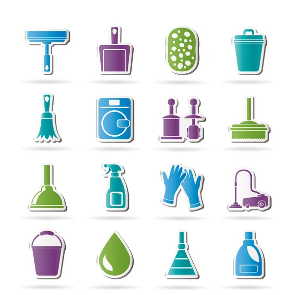 Ícones de limpeza e higiene — Vetor de Stock
