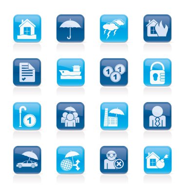 Insurance and risk icons clipart