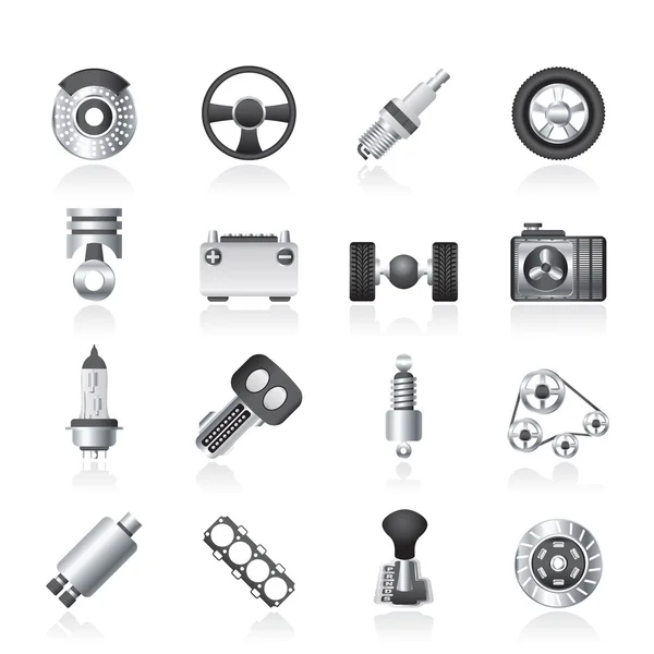 stock vector Different kind of car parts icons
