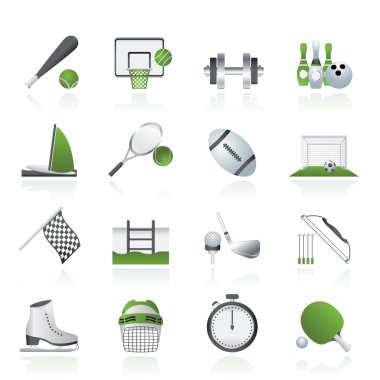 Sport objects icons clipart