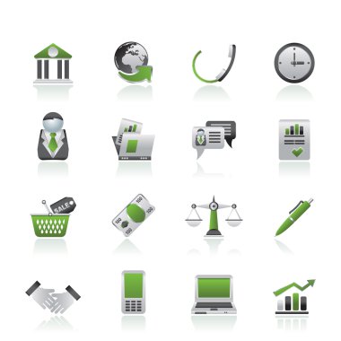 Business and office objects icons clipart