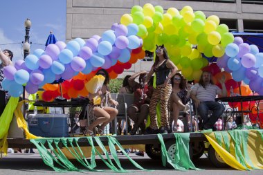 Salt Lake City, Utah - June 3: Pride Parade participants marchin clipart