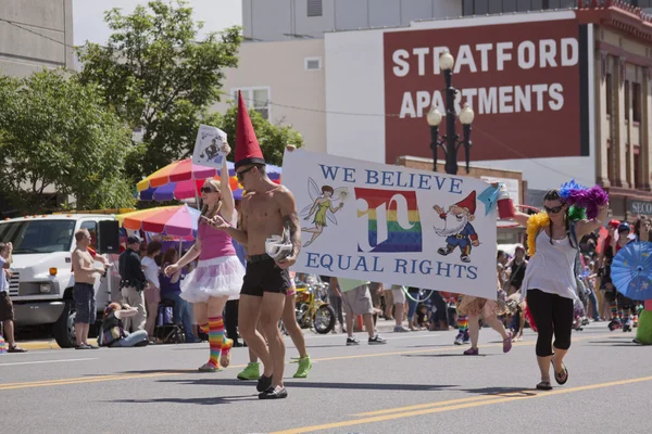 stock image Salt Lake City, Utah - June 3: Pride Parade participants marchin