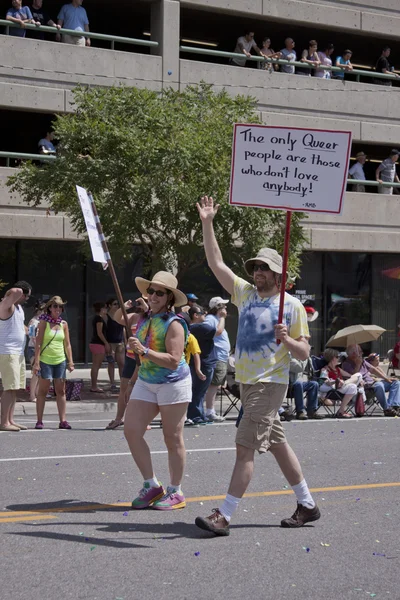 Salt Lake City, Utah - June 3: Pride Parade participants marchin — Stock Photo, Image
