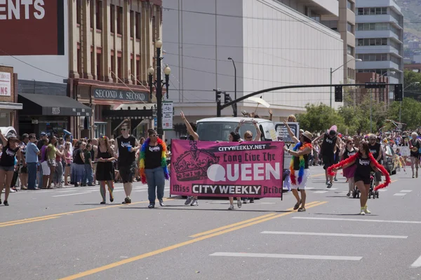 Salt lake city, utah - Haziran 3: pride parade katılımcılar marchin — Stok fotoğraf