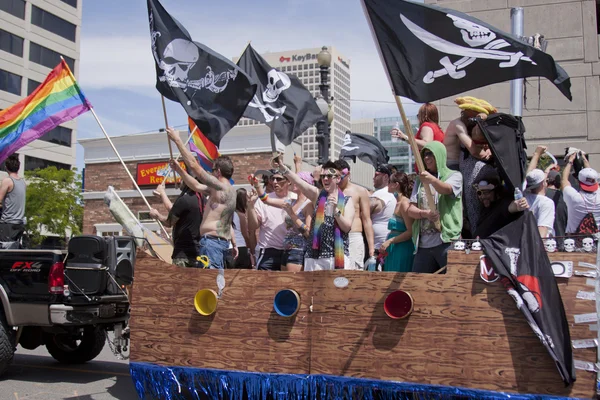 Salt Lake City, Utah - June 3: Pride Parade participants marchin — Stock Photo, Image