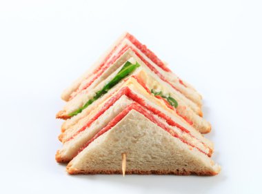 Multi-layered salami sandwich clipart