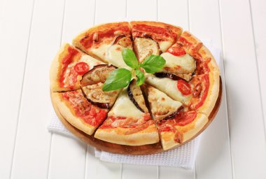 Eggplant and cheese pizza clipart