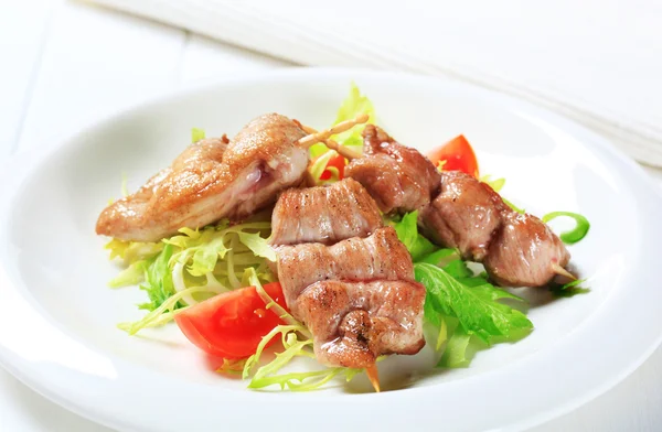 Pork tenderloin skewers — Stock Photo, Image