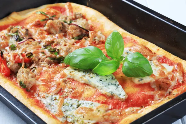 Rectangular pizza — Stock Photo, Image