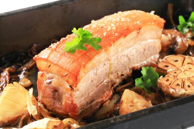 Roast pork belly clipart