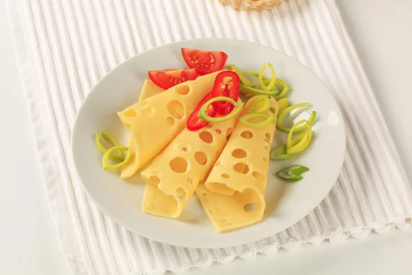 Rebanadas de queso suizo —  Fotos de Stock