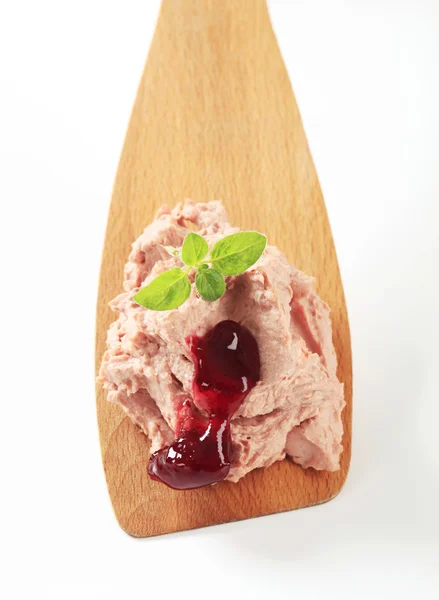 Liver pate and cranberry sauce — Stock Photo, Image