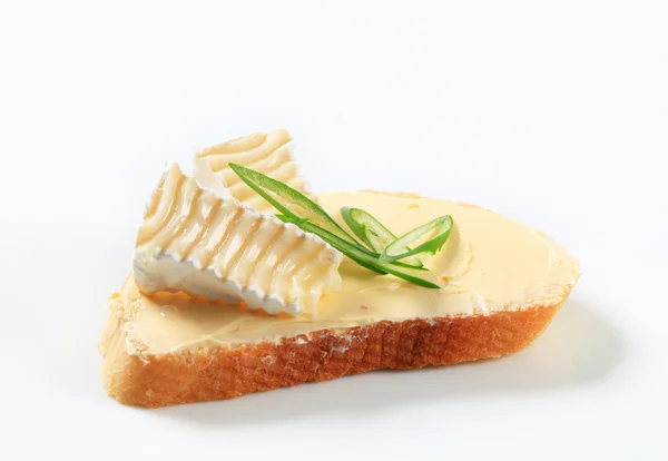 stock image Bread with butter and cheese