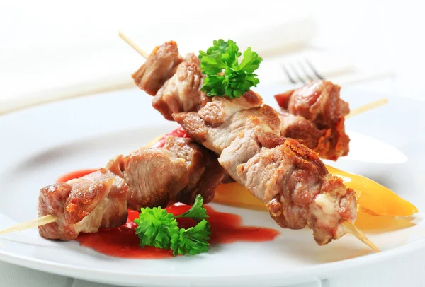 Pork kebabs — Stock Photo, Image