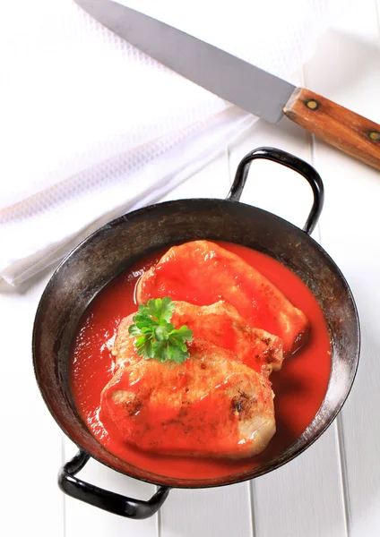 stock image Pork chops with tomato sauce