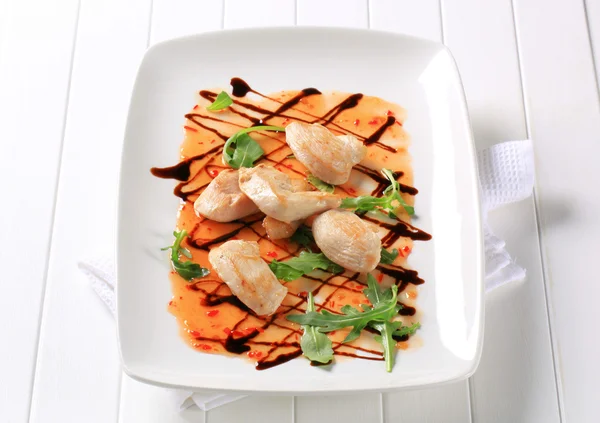 Sıcak soslu tavuk parçaları — Stok fotoğraf