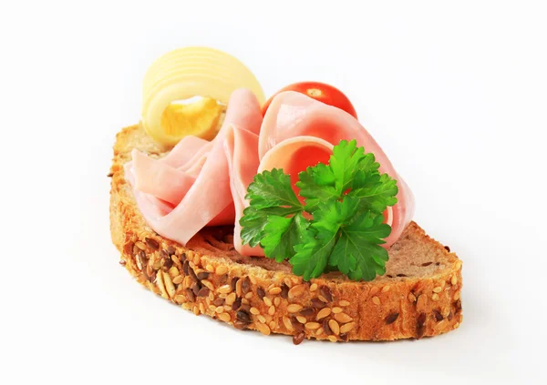 Pan con jamón — Foto de Stock
