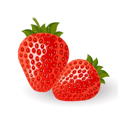 Fresh strawberries clipart