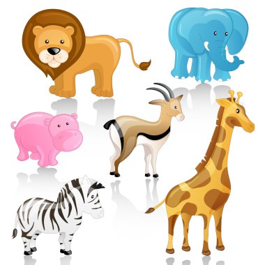 Vector African Cartoon Animals clipart