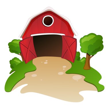 Vector illustration of a barn clipart