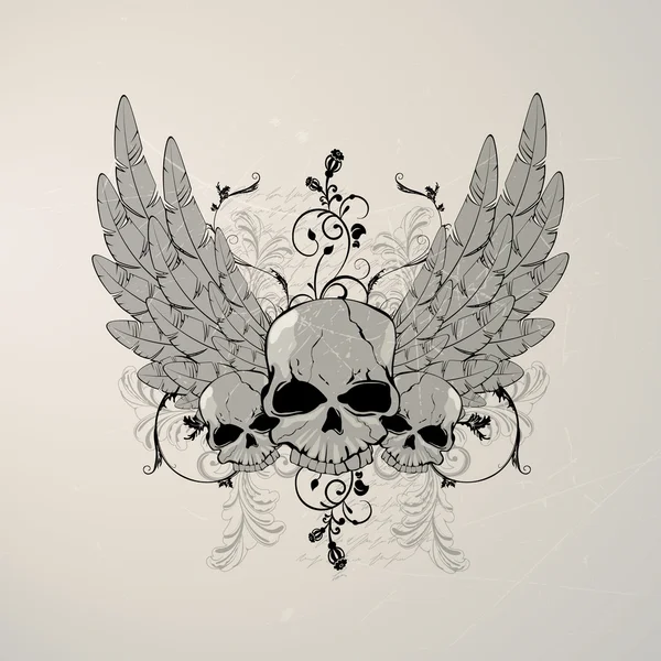Skull with wings — Stock Vector