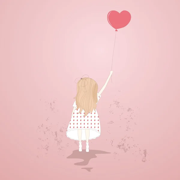 Balonlu kız — Stok Vektör