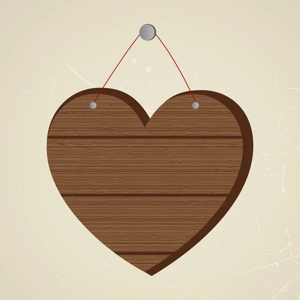 Wooden Heart — Stock Vector