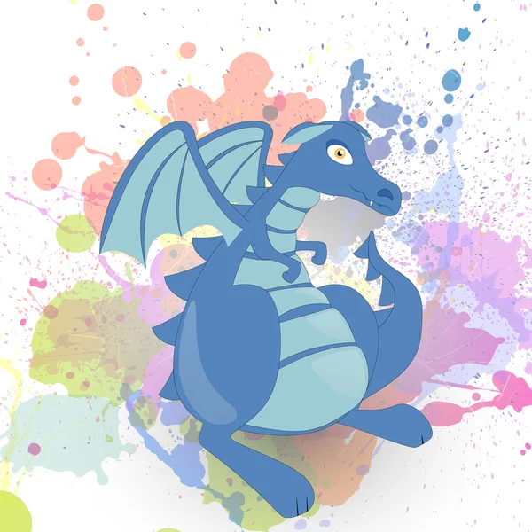 Mavi vektör dragon — Stok Vektör