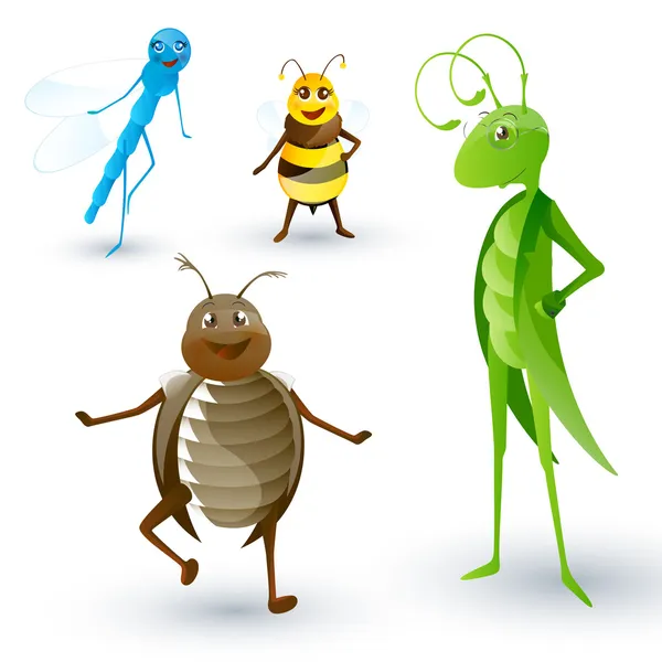 Tatlı vektör böcekler — Stok Vektör