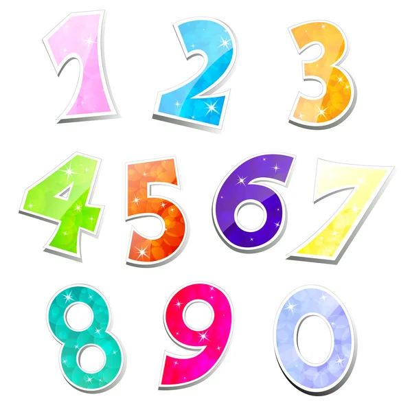 Vector Set of sparkling numbers — Stock Vector
