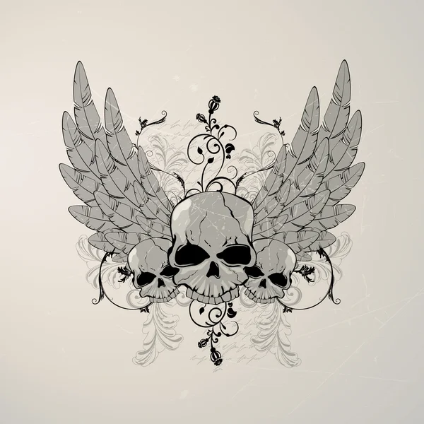 Skull with wings Royalty Free Stock Illustrations