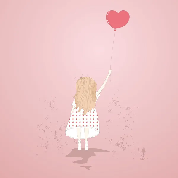 Girl with balloons Stock Illustration