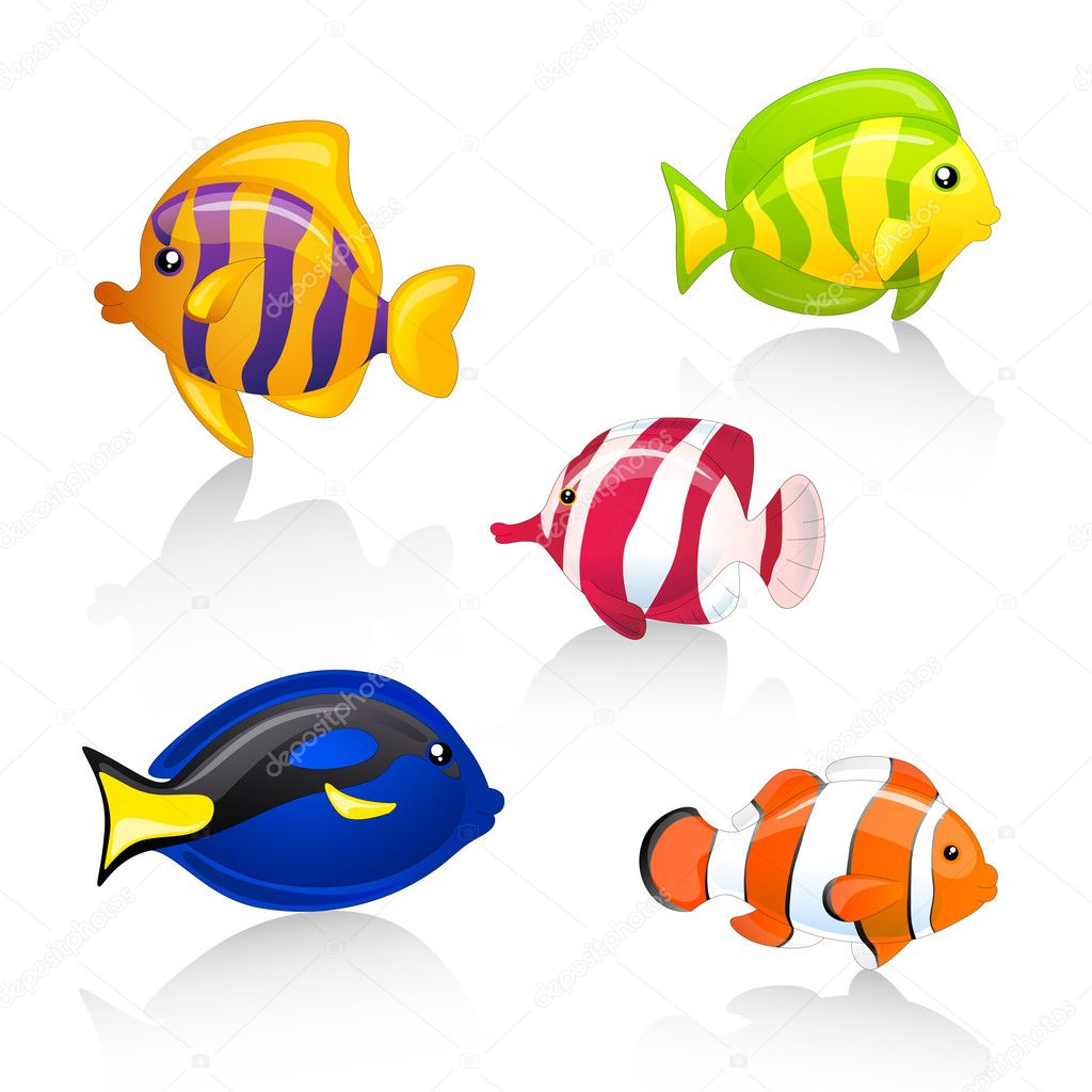 Colorful vector fishes