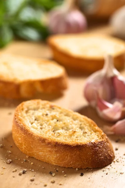 Bruschetta with Garlic and Pepper — Stock Photo, Image