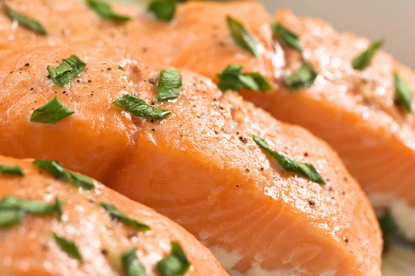 Baked Salmon in Casserole — Stock Photo, Image